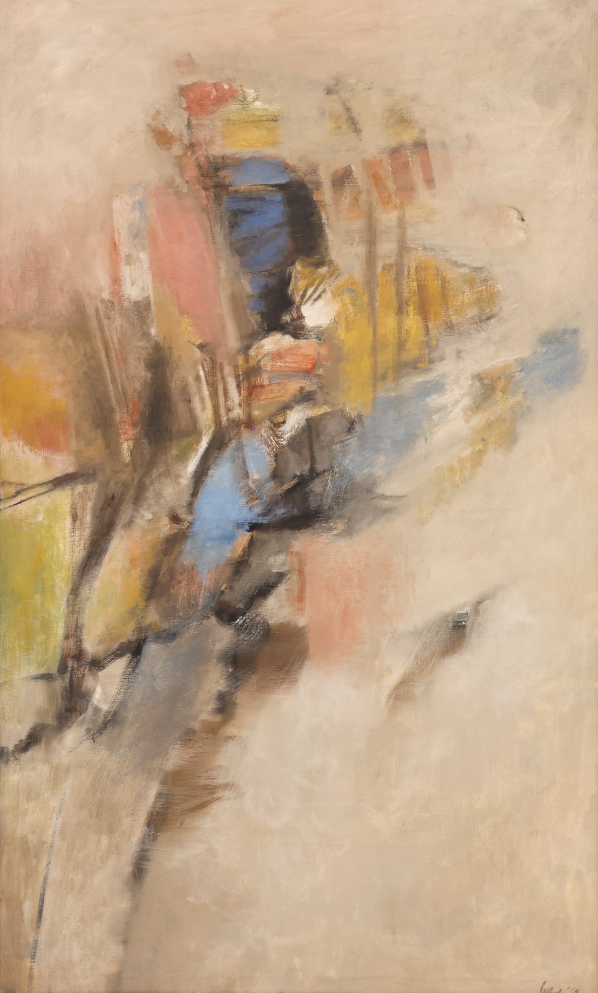 William Ivey "Untitled" (Pastels) 1958 Oil on Canvas: William Ivey (1919-1992 Washington) "Untitled" (Pastels) 1958 Oil on Canvas 56"x34" Image. Signed and dated l.r. Exhibited "William Ivey: an exhibition of paintings" 1975, Seattle Art Museum and Portl