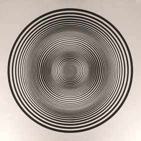 Francis Celentano ''Elliptical Series B: Black on Silver'' 1967 Monoprint Serigraph