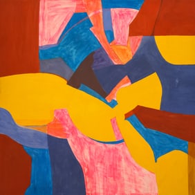 Margaret Tomkins "Untitled" (Forms in Motion) 1969 Large Oil on Canvas