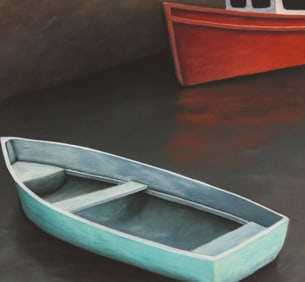 Susan Bennerstrom "Green Skiff" 1992 Pastel on Paper