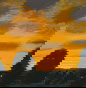 John Mart Opie "Last Light" (Sunset) Oil on Board