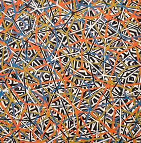 Michael Knutson ''Oaxaca Wall'' 1991 Large Oil with Application
