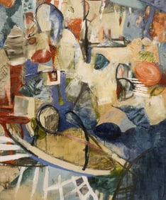 Drake Deknatel "Awakening" 1996 Large Mixed Media on Canvas