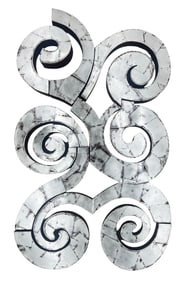 Lee Kelly "Celebes" 1998 Silver Leaf on Steel Wall Sculpture