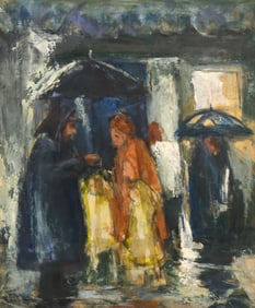 Jefferson Tester "Rainy Day" Oil on Masonite