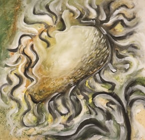 Neil Meitzler "Sunflower" 1959 Casein on Paper