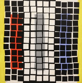 Spencer Moseley ''Black Crowds White'' 1962 Large Oil on Canvas