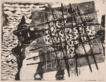 Glen Alps "Magnolia Influences" 1966 Collograph