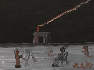 Jay Steensma "Untitled" (Painter and Cabin) 1991 Oil on Canvas