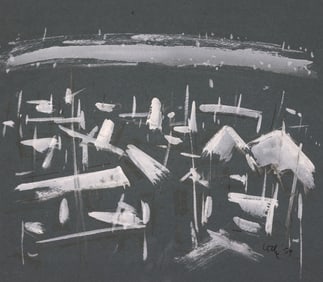 Windsor Utley "Lake Union" 1954 Tempera on Paper