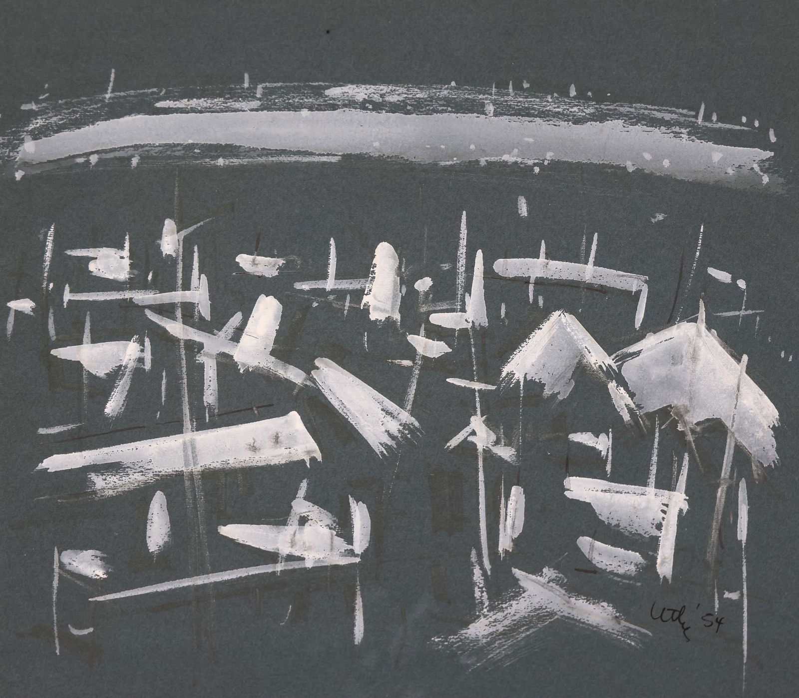 Windsor Utley "Lake Union" 1954 Tempera on Paper (1 of 3)