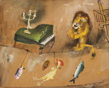 James Martin "You Never Tried This on Your Piano!" 2000 Gouache