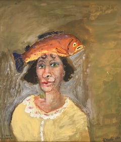 James Martin "Femme au Chapeau" 2000 Gouache on Paper