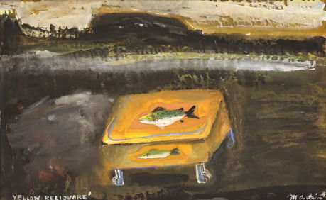 James Martin "Yellow Reliquare" 1996 Gouache on Paper