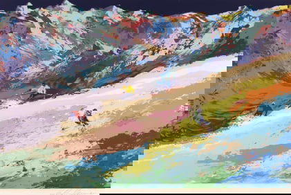 LeRoy Neiman "High Altitude Skiing" 1977 Serigraph