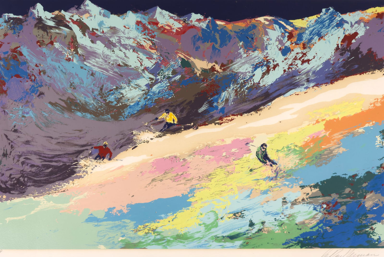 LeRoy Neiman "High Altitude Skiing" 1977 Serigraph (1 of 2)