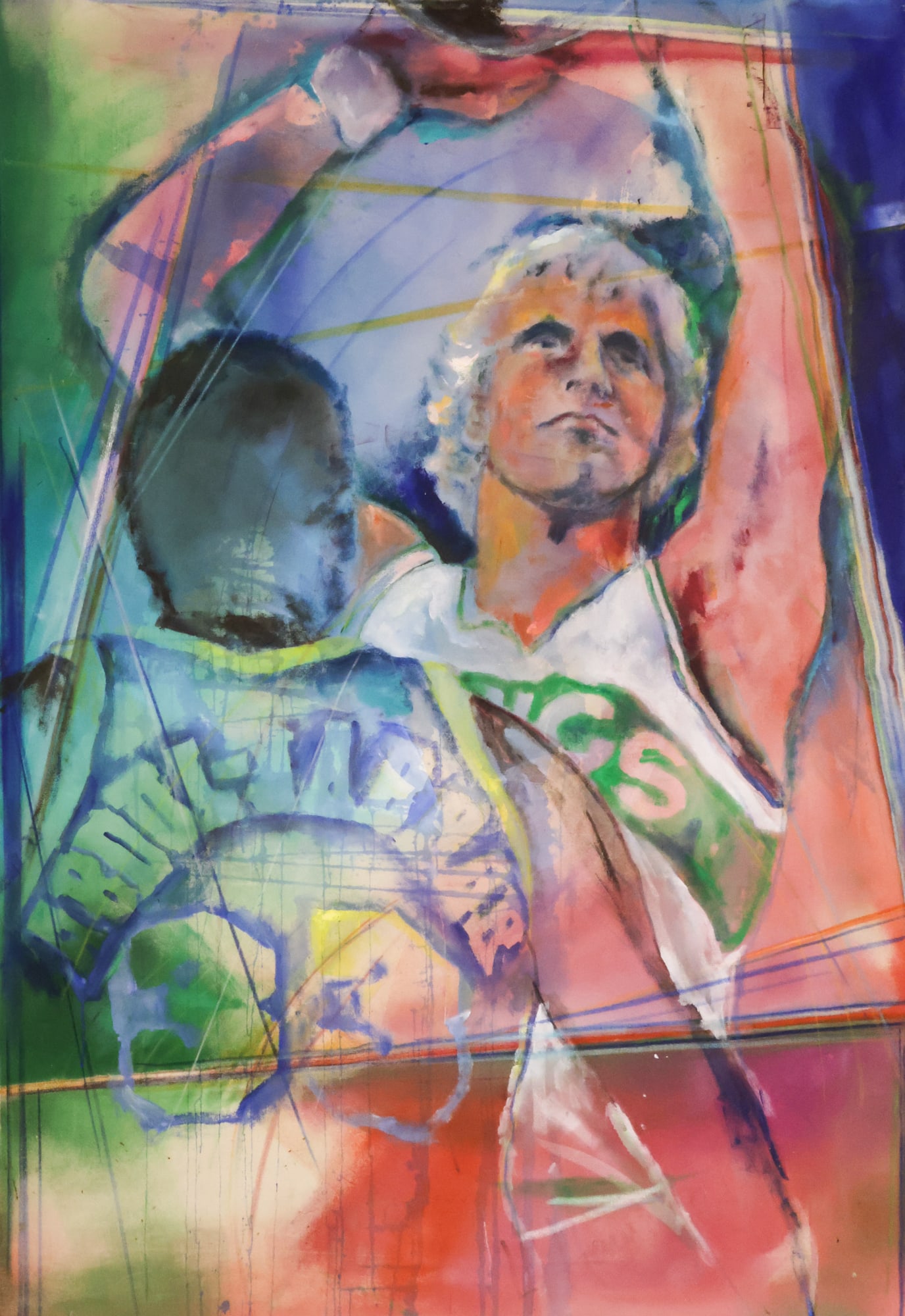 Linda Hawkin-Israel "The Seattle Supersonics Championship" Acrylic (1 of 3)