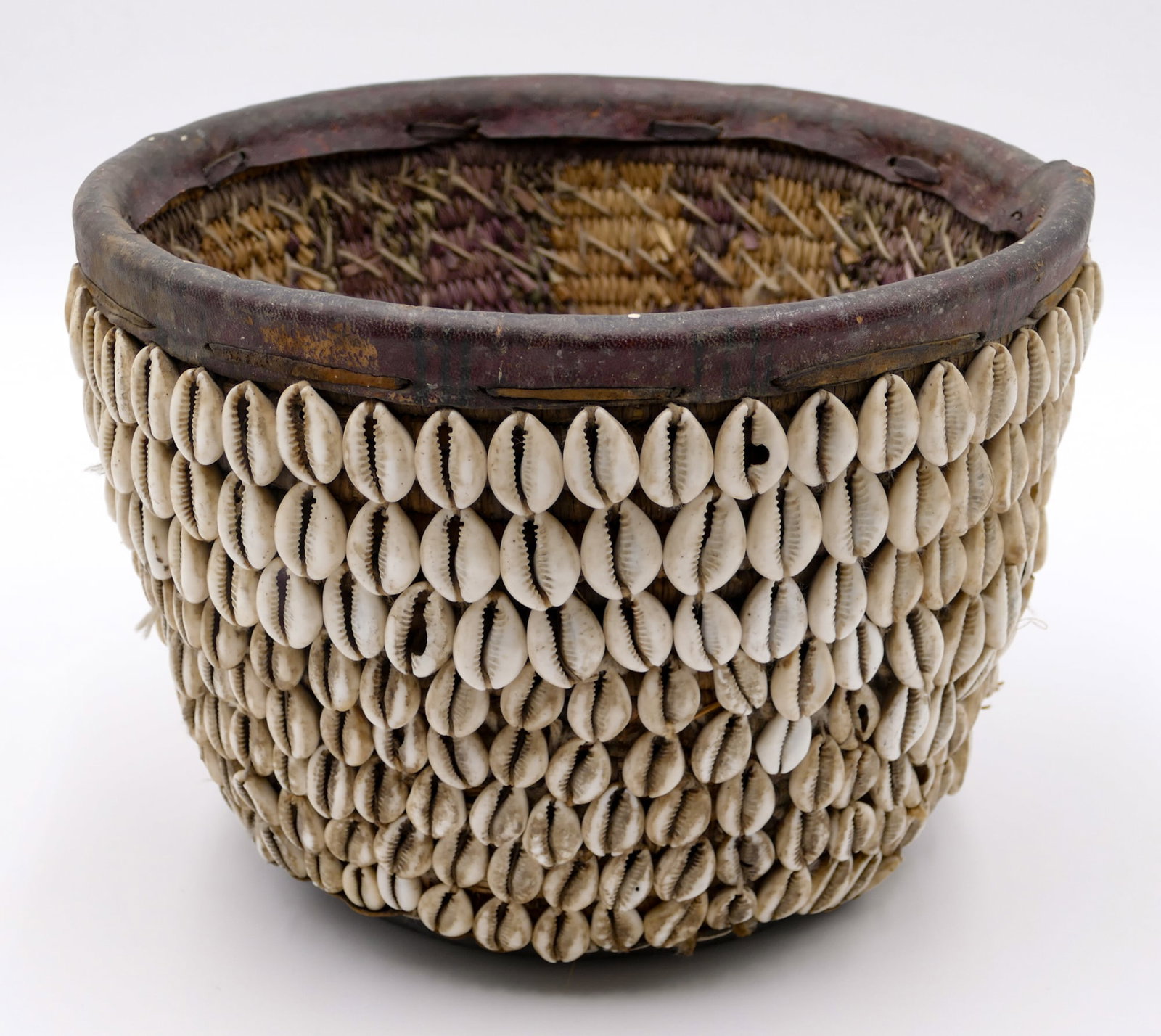 Old Yoruba African Cowrie Shell Gift Basket (1 of 3)