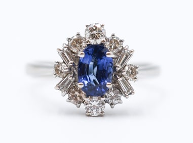 Ladies 18k Sapphire and Diamond Ring