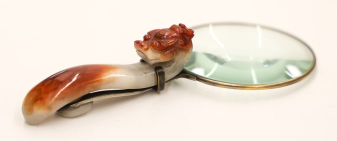 Antique Chinese Jade Dragon Belt Hook Magnifier