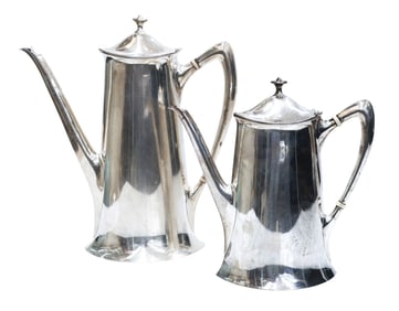 2pc Towle Sterling Art Nouveau Teapot and Coffee Pot