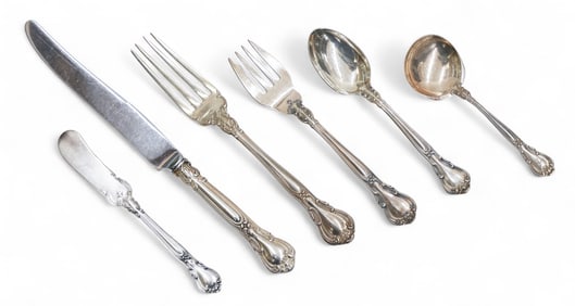 105pc Gorham Chantilly Sterling Flatware