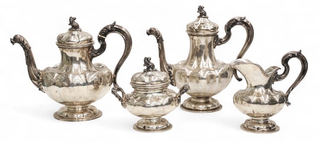 4pc Angeletti Italian 800 Silver Tea and Coffee Service