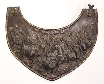 German 19th Cent. Gilt Iron Gorget Breastplate