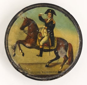 Antique General George Washington Papier Mache Snuff Box