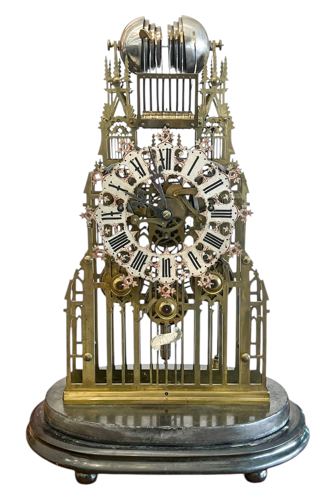 Fine Antique English Triple Fusee Skeleton Cathedral Clock (1 of 4)
