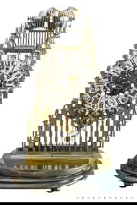 Fine Antique English Triple Fusee Skeleton Cathedral Clock