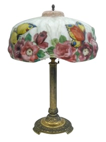 Pairpoint Puffy Butterly and Rose Table Lamp