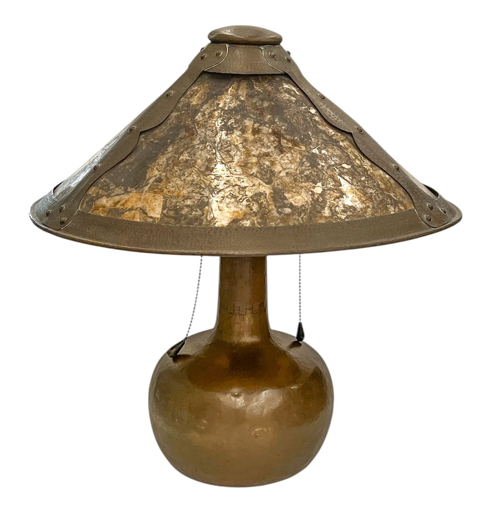 Arts & Crafts Hammered Copper Table Lamp (1 of 7)