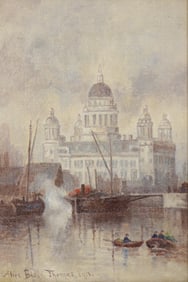 Alice Blair Thomas "Venetian Scene" 1913 Oil on Canvas Board