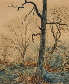 Gunnar Widforss "Landscape with Trees" Watercolor on Rag Paper