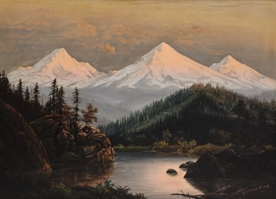 Elizabeth Parrott Pond "The Three Sisters" Oil on Board