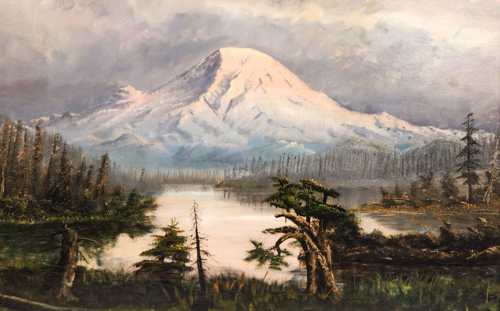 Elizabeth Parrott Pond "Mount Rainier" Oil on Board (1 of 3)