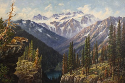 Leroy Dayton Updyke "The Hunt" (Cascade Mountains) Oil on Board