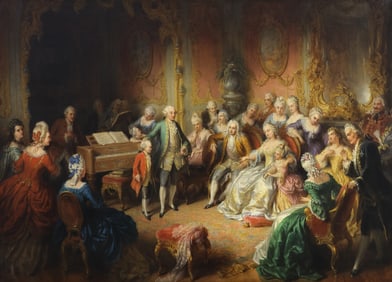 Eduard Ender "The Young Mozart and Empress Maria Theresa" 1863 Oil