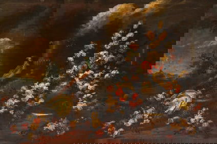 Dutch School 18th Cent. Floral Still Life Large Oil on Canvas