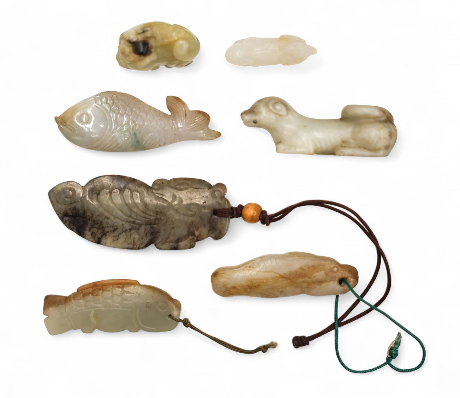 7pc Old Chinese Assorted Jade Pendants and Animals (1 of 5)