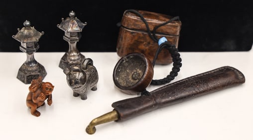 5pc Old Japanese Silver and Small Objects