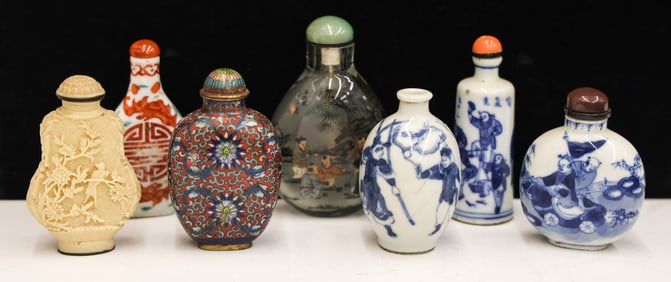 7pc Old Chinese Assorted Snuff Bottles