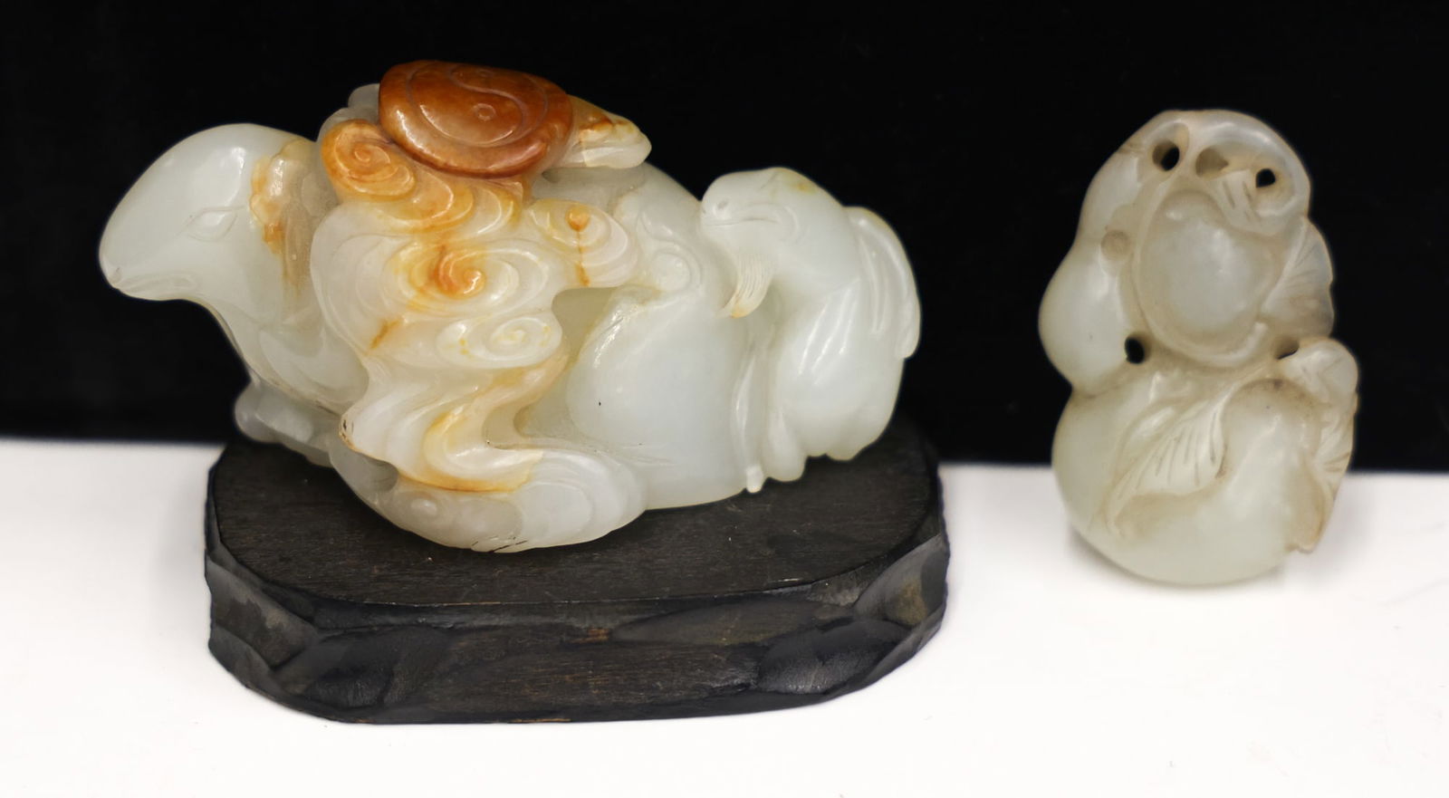 2pc Antique Chinese Jade Ram Carving and Pendant (1 of 10)