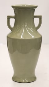 Chinese Celadon Porcelain Handled Vase