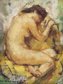 Maryse Ducaire-Rogue "Nu" (Nude) Oil on Canvas