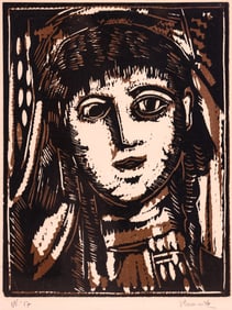 Maurice de Vlaminck "Tete de Femme" 1922 Woodcut