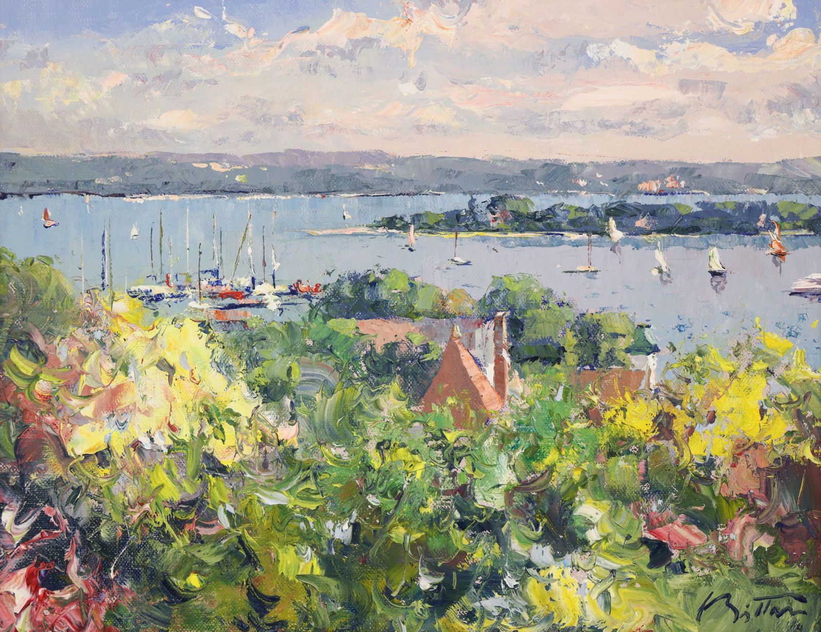 Pierre Bittar "Summer Sailing" Oil on Canvas (1 of 2)