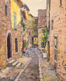 Pierre Bittar "Mediterranean Village" Oil on Canvas
