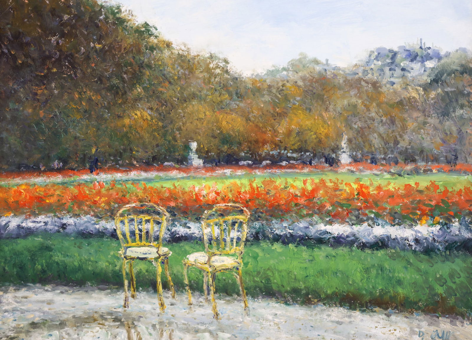 Duane Alt "En Autumne Dans le Jardin" Oil on Canvas (1 of 2)